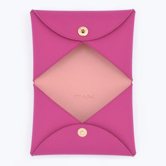 SOLD Dress Up Your Purse "CORSICA" LEATHER CARD HOLDER COMPACT WALLET Rose Viole - Picture 1 of 6